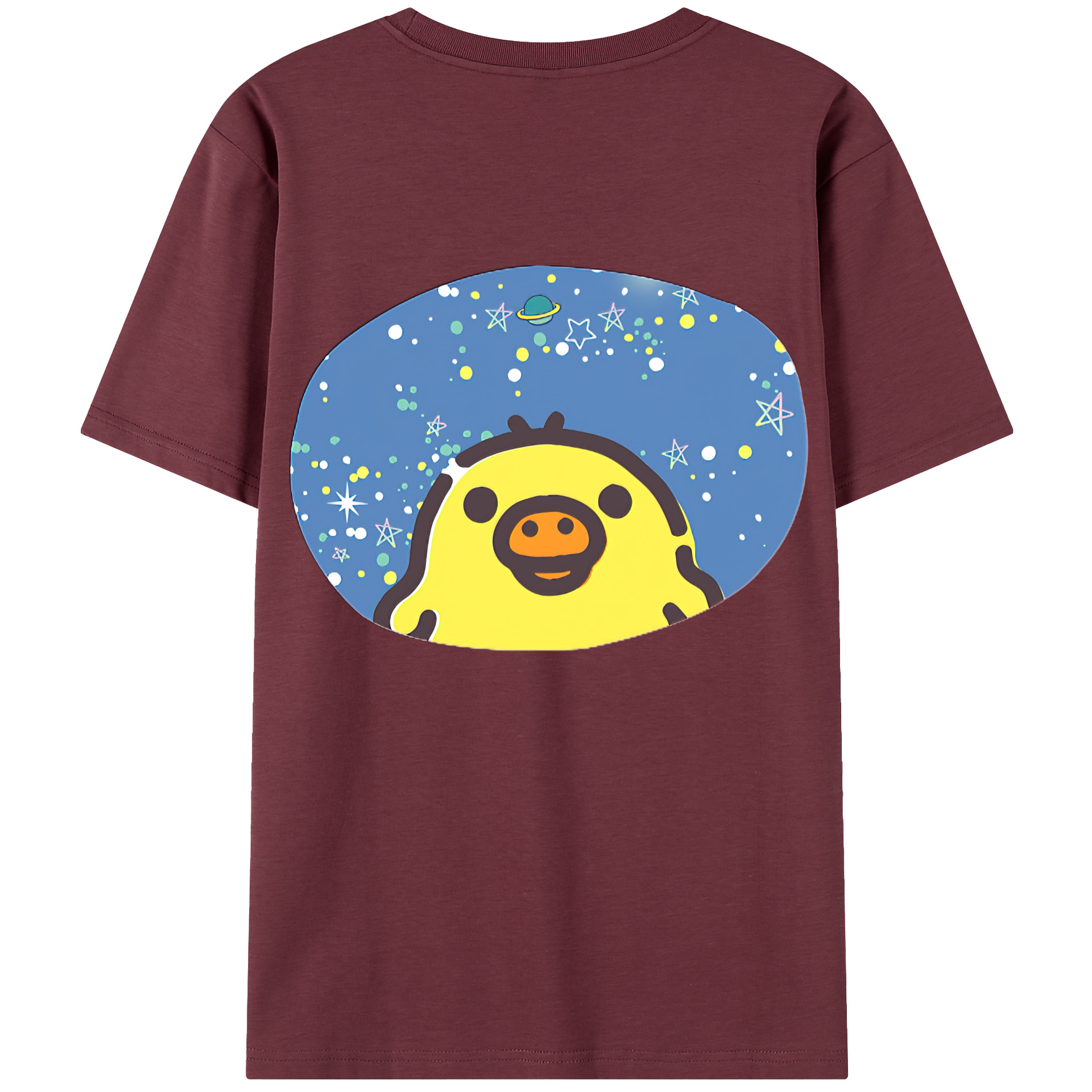 （画像用） リラックマ リラックマ キイロイトリ Rilakkuma Korilakkuma Kiiroitori 綿100％半袖Tシャツ（背面プリント）